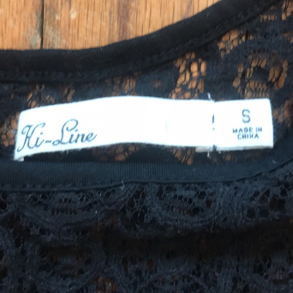 S/XS Madewell Hi-Line Black Lace Top - Picture 2 of 5